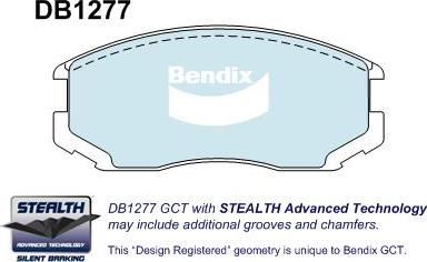 BENDIX DB1277 STEALTH GCT - Тормозные колодки, дисковые, комплект avtokuzovplus.com.ua