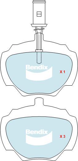 BENDIX DB1285 MKT - Тормозные колодки, дисковые, комплект avtokuzovplus.com.ua