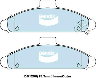 BENDIX DB1298 GCT - Тормозные колодки, дисковые, комплект autodnr.net