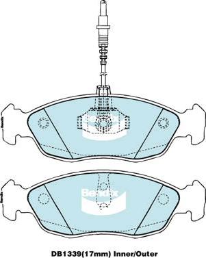 BENDIX DB1339 GCT - Гальмівні колодки, дискові гальма autocars.com.ua