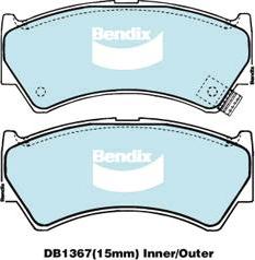 BENDIX DB1367 GCT - Тормозные колодки, дисковые, комплект autodnr.net