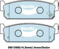 BENDIX DB1399 GCT - Гальмівні колодки, дискові гальма autocars.com.ua