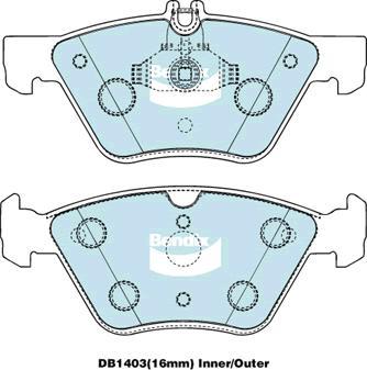 BENDIX DB1403 GCT - Тормозные колодки, дисковые, комплект autodnr.net