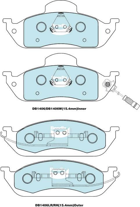 BENDIX DB1406 GCT - Тормозные колодки, дисковые, комплект autodnr.net