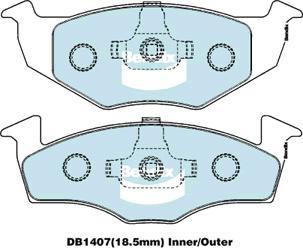 BENDIX DB1407 GCT - Тормозные колодки, дисковые, комплект autodnr.net