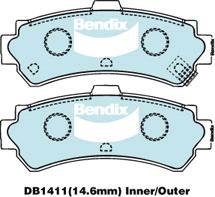 BENDIX DB1411 GCT - Тормозные колодки, дисковые, комплект autodnr.net