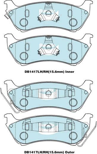 BENDIX DB1417 MKT - Тормозные колодки, дисковые, комплект autodnr.net