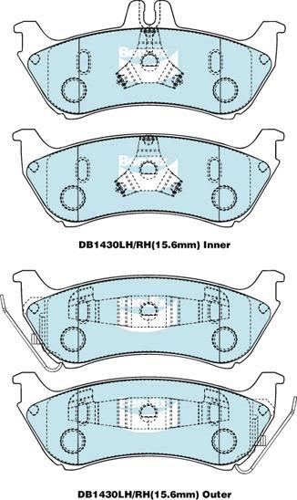 BENDIX DB1430 MKT - Тормозные колодки, дисковые, комплект autodnr.net