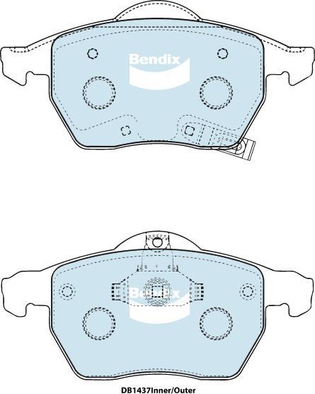 BENDIX DB1437 GCT - Тормозные колодки, дисковые, комплект autodnr.net