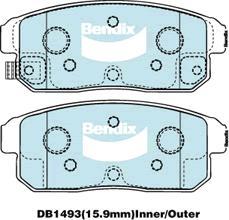 BENDIX DB1493 GCT - Тормозные колодки, дисковые, комплект autodnr.net