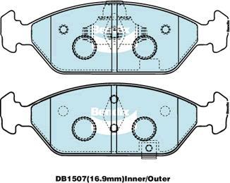 BENDIX DB1507 GCT - Тормозные колодки, дисковые, комплект avtokuzovplus.com.ua