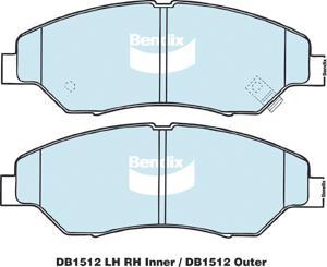 BENDIX DB1512 4WD - Тормозные колодки, дисковые, комплект avtokuzovplus.com.ua