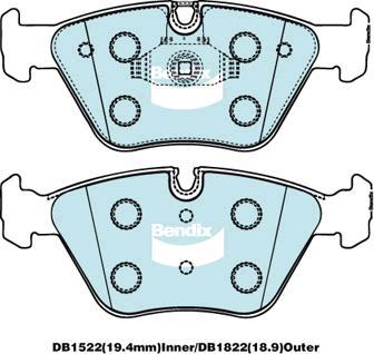 BENDIX DB1522 MKT - Тормозные колодки, дисковые, комплект autodnr.net