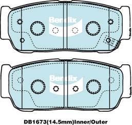 BENDIX DB1673 MKT - Тормозные колодки, дисковые, комплект autodnr.net