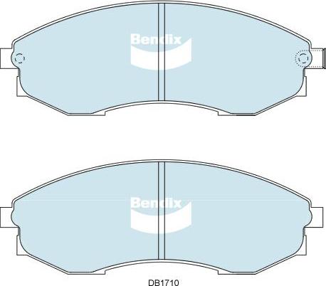 BENDIX DB1710 GCT - Тормозные колодки, дисковые, комплект avtokuzovplus.com.ua