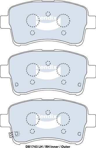 BENDIX DB1743 4WD - Тормозные колодки, дисковые, комплект avtokuzovplus.com.ua