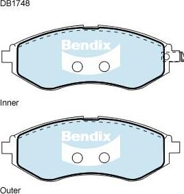 BENDIX DB1748 4WD - Тормозные колодки, дисковые, комплект autodnr.net