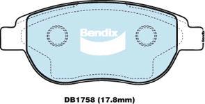 BENDIX DB1758 GCT - Тормозные колодки, дисковые, комплект autodnr.net