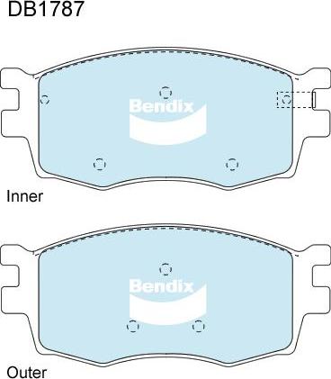 BENDIX DB1787 MKT - Тормозные колодки, дисковые, комплект autodnr.net