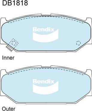 BENDIX DB1818 4WD - Тормозные колодки, дисковые, комплект autodnr.net