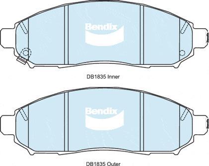 BENDIX DB1835 4WD - Тормозные колодки, дисковые, комплект autodnr.net