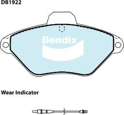 BENDIX DB1922 GCT - Тормозные колодки, дисковые, комплект avtokuzovplus.com.ua