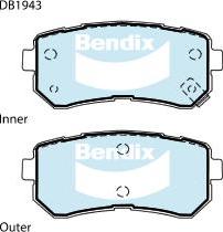 BENDIX DB1943 4WD - Тормозные колодки, дисковые, комплект autodnr.net