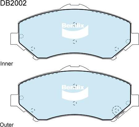 BENDIX DB2002 4WD - Тормозные колодки, дисковые, комплект autodnr.net