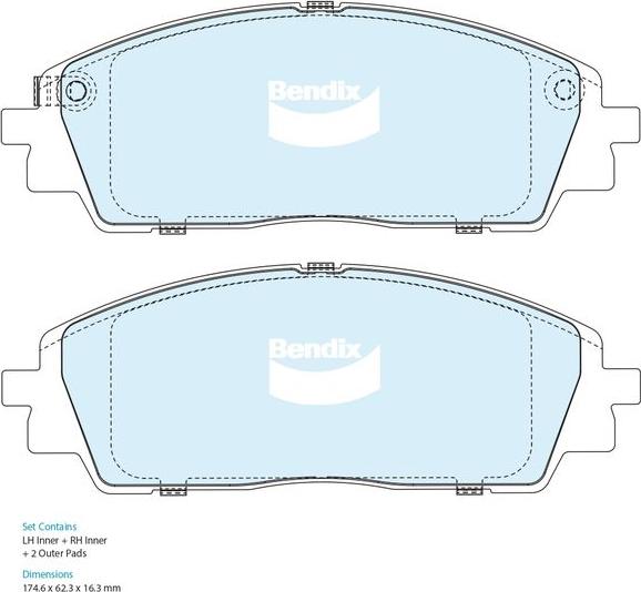 BENDIX DB2646 4WD - Гальмівні колодки, дискові гальма autocars.com.ua
