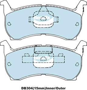 BENDIX DB304 GCT - Тормозные колодки, дисковые, комплект autodnr.net