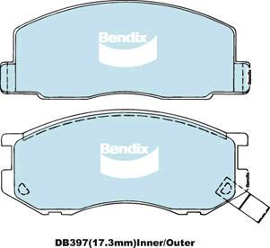 BENDIX DB397 GCT - Тормозные колодки, дисковые, комплект avtokuzovplus.com.ua