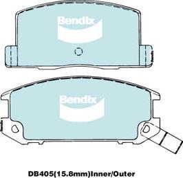 BENDIX DB405 GCT - Тормозные колодки, дисковые, комплект autodnr.net