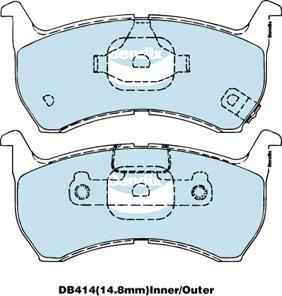 BENDIX DB414 GCT - Тормозные колодки, дисковые, комплект autodnr.net