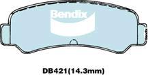 BENDIX DB421 GCT - Тормозные колодки, дисковые, комплект autodnr.net