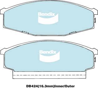 BENDIX DB424 GCT - Тормозные колодки, дисковые, комплект avtokuzovplus.com.ua