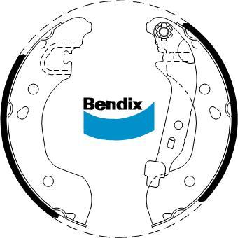 BENDIX DS1827 - Комплект тормозных колодок, барабанные autodnr.net