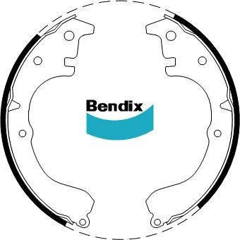 BENDIX DS2203 - Комплект тормозных колодок, барабанные autodnr.net