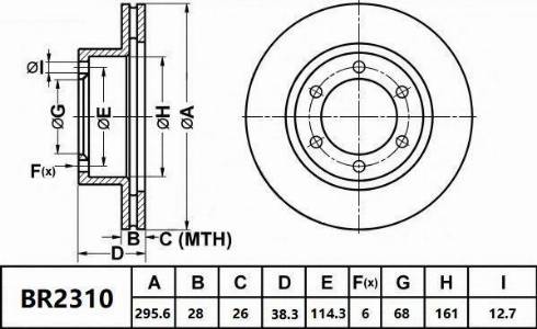 Bendix-AU BR2310 - Гальмівний диск autocars.com.ua