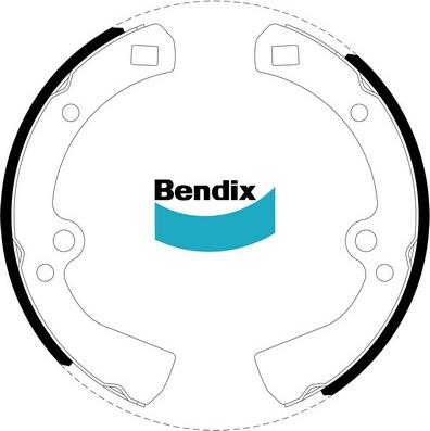 Bendix-AU BS1043 - Комплект тормозных колодок, барабанные autodnr.net