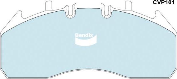 Bendix-AU CVP101PTHD - Гальмівні колодки, дискові гальма autocars.com.ua