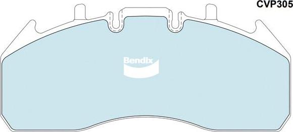 Bendix-AU CVP305PTHD - Гальмівні колодки, дискові гальма autocars.com.ua