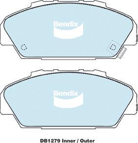 Bendix-AU DB1279 GCT - Гальмівні колодки, дискові гальма autocars.com.ua