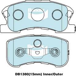 Bendix-AU DB1380 GCT - Гальмівні колодки, дискові гальма autocars.com.ua