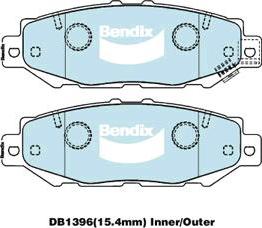 Bendix-AU DB1396 HD - Гальмівні колодки, дискові гальма autocars.com.ua