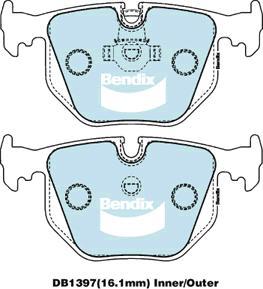 Bendix-AU DB1397 -4WD - Гальмівні колодки, дискові гальма autocars.com.ua