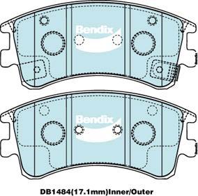 Bendix-AU DB1484 GCT - Гальмівні колодки, дискові гальма autocars.com.ua