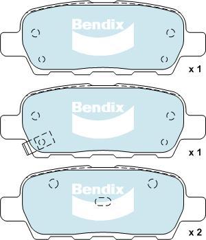 Bendix-AU DB1509 GCT - Тормозные колодки, дисковые, комплект autodnr.net