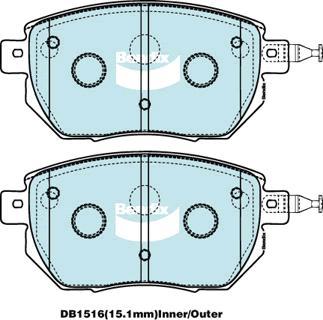 Bendix-AU DB1516 -4WD - Тормозные колодки, дисковые, комплект autodnr.net