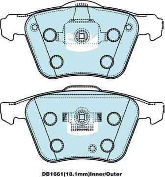 Bendix-AU DB1661 EURO+ - Тормозные колодки, дисковые, комплект autodnr.net