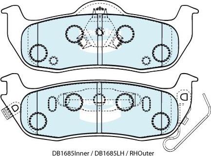 Bendix-AU DB1685 -4WD - Гальмівні колодки, дискові гальма autocars.com.ua